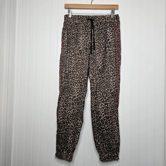 Pam & Gela Cheetah Print Nylon Track Pants Size Small Joggers Athleisure Lounge - Picture 10 of 10
